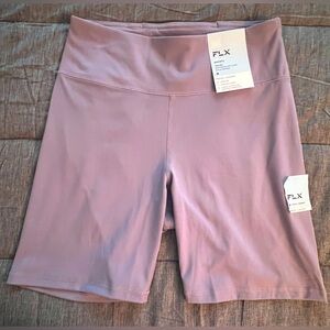 NWT FLX Affirmation Biker Purple Shorts Sz M High Rise
